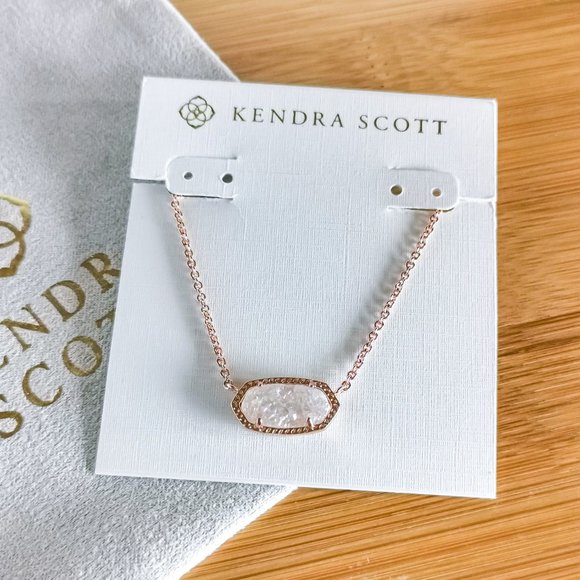 Kendra Scott Jewelry - Iridescent Drusy Elisa Necklace in Rose Gold